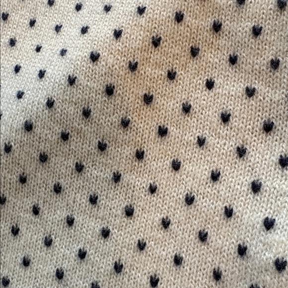 Talbots sz XL cream colored lambswool button front cardigan with fair isle print - Picture 8 of 8